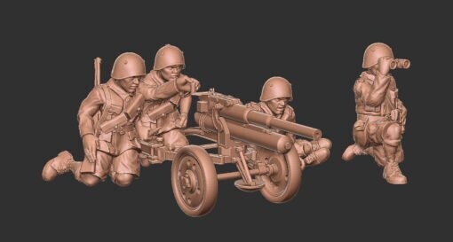 Italian Cannone 47-32 M35 with Crew - 1/48 Scale