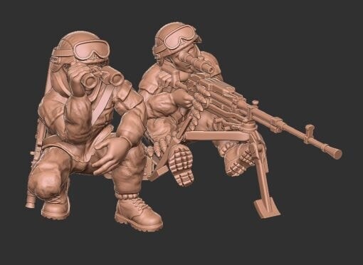 Russian HMG Team - 1/56 Scale