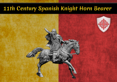 Spanish Horn Bearer on Horse Pack (28mm)