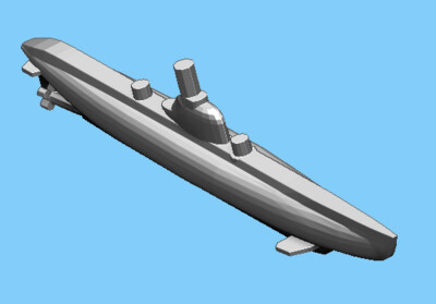 French Minerve - Submarine - 1:1800
