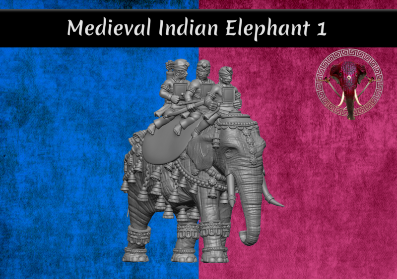Medieval Indian Elephant 1 (28mm)