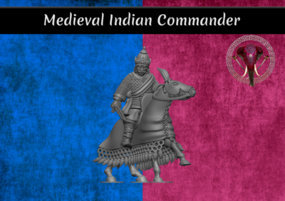 Medieval Indian Commander on Horse (28mm)