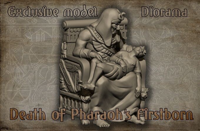 Egyptian Pharaoh Holding Death Firstborn  (28mm)