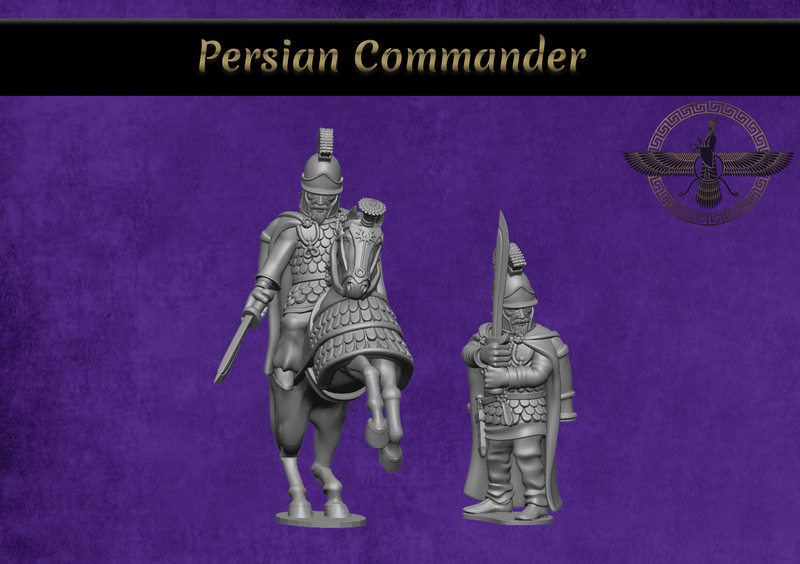 Persian Commander on Horse and Foot Pack (28mm)