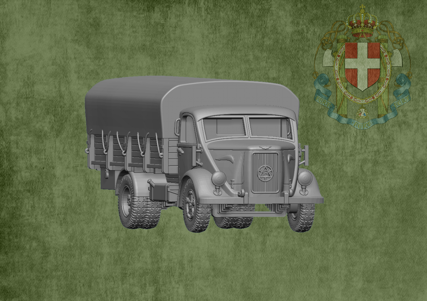 Medium Truck Bianchi Miles with Canopy  - 1/48 Scale