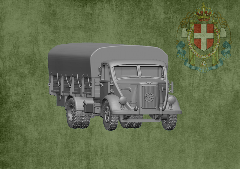 Medium Truck Bianchi Miles with Canopy  - 1/56 Scale