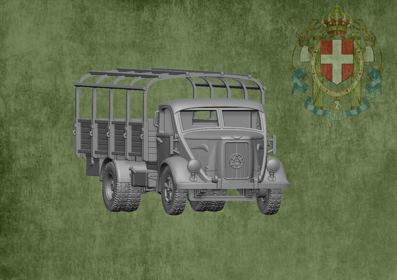 Medium Truck Bianchi Miles with Frame (Open)  - 1/56 Scale