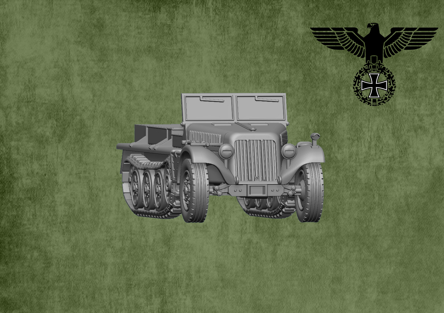 Sd.Kfz.10-2 Demag with 21cm Nebelwerfer (No Roof) - 1/56 Scale