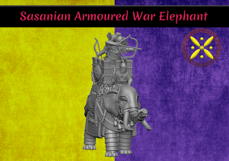 Sasanian Armoured Elephant with Crew Pack (28mm)