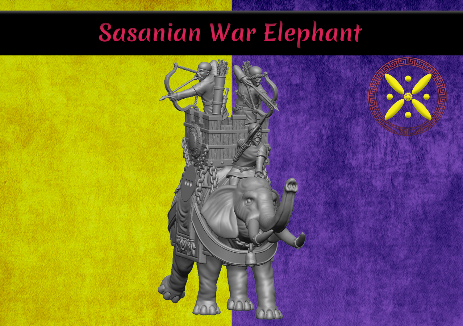 Sasanian War Elephant with Crew Pack 3 (28mm)