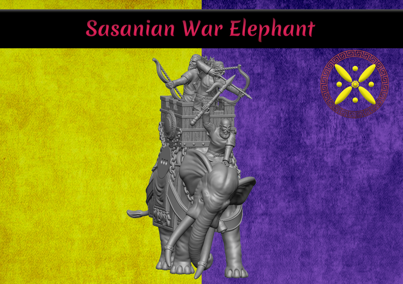 Sasanian War Elephant with Crew Pack 1 (28mm)
