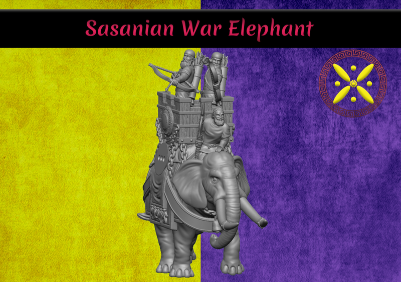 Sasanian War Elephant with Crew Pack 2 (28mm)
