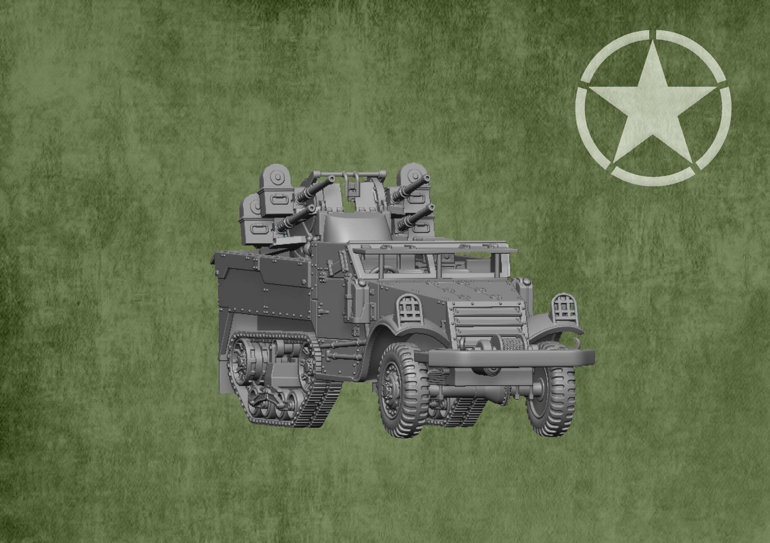 M3 Halftrack with Quad 50 - 1/48 Scale