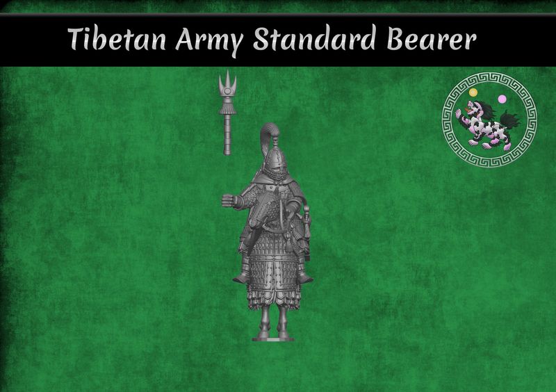 Tibetan Army Standard Bearer on Horse Pack (28mm)