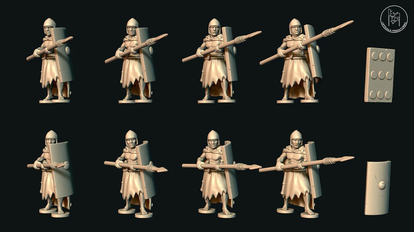 Sumerian Warriors At Ready with Long Spears