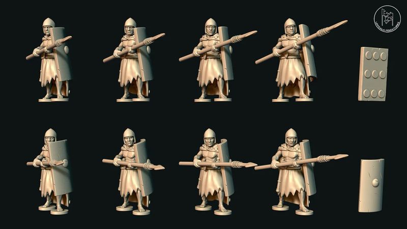 Sumerian Warriors At Ready with Long Spears