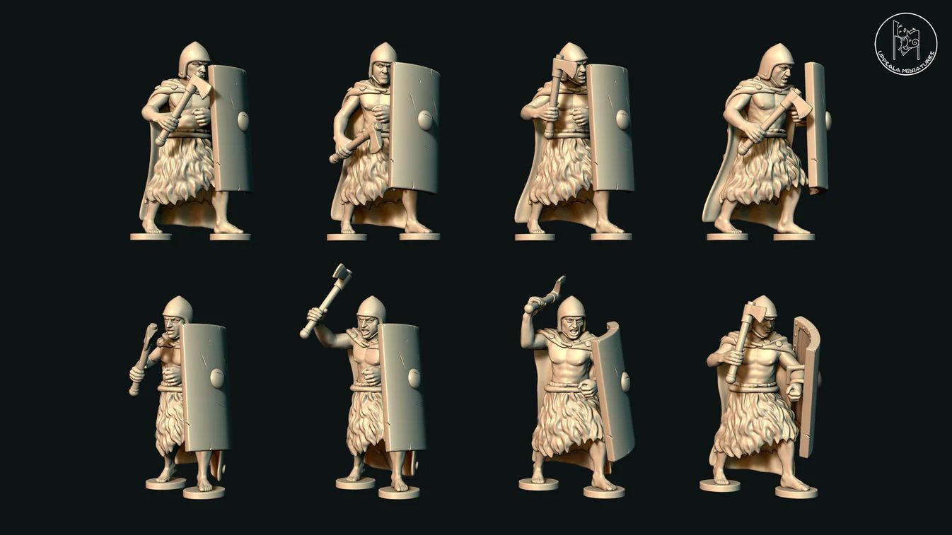 Sumerian Axemen in Fur Pack 1