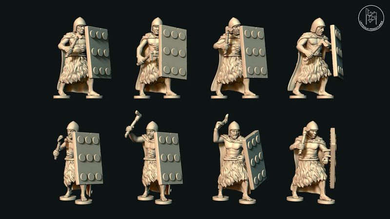Sumerian Axemen in Fur Pack 2