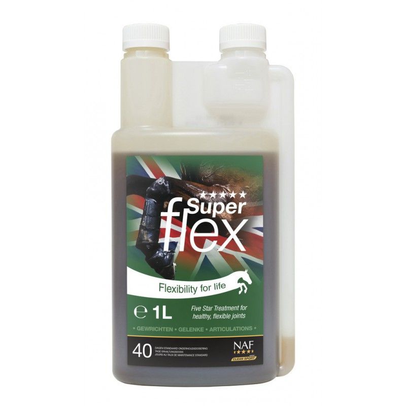 Sellerie Equideal Saint Dié produit NAF, Aliment complémentaire
Les articulations des chevaux doivent faire face à des forces extrêmes et s&#39;est souvent le cartilage qui est la première partie à montrer des signes d&#39;usure. Une dilution du liquide synovial (liquide articulaire) et des perturbations dans la couche de cartilage de protection déclenchent le processus de dégradation. Souvent, les premiers signes sont indétectables, mais peuvent apporter au fil du temps à ce que le cheval ne puisse plus travailler efficacement. Superflex est la combinaison adéquate d&#39;un taux d&#39;équilibre calculé scientifiquement entre la Glucosamine et la Chondroïtine déjà absorbée, de MSM de qualité supérieure ajoutée aux bénéfices d&#39;une formule anti-oxydante puissante, conçue exclusivement par NAF pour répondre à l&#39;accumulation excès de toxines autour de l&#39;articulation.