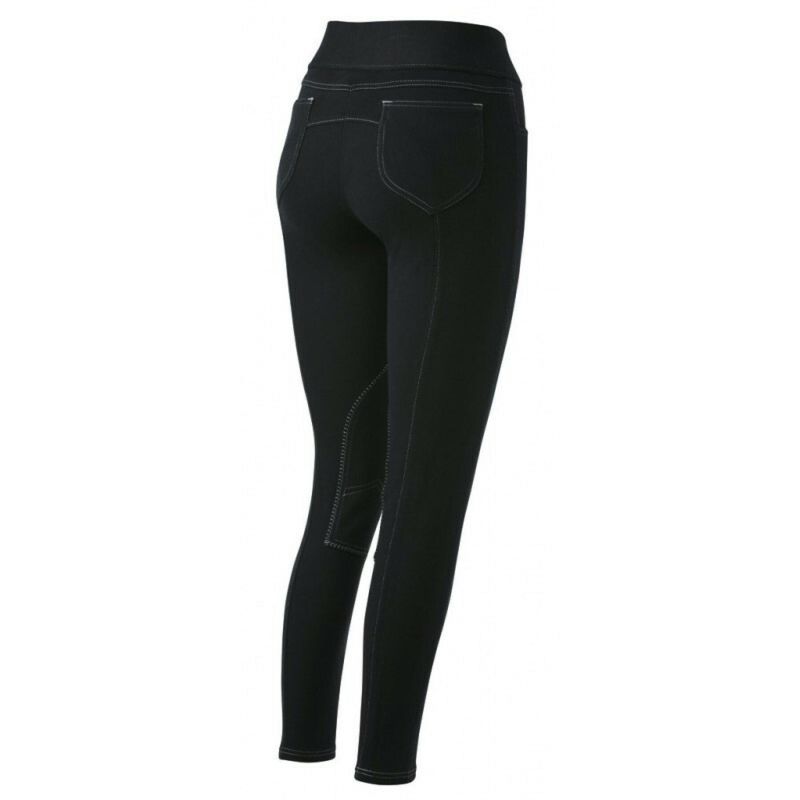 Sellerie Equideal à Saint-Dié 
Pantalon équitation fille Equithème Pull-On
Un pantalon facile à enfiler qui se veut très confortable, sans bouton ni fermeture à glissière !Avec bas élastiqués, 2 poches cavalières à l&#39;avant et 2 poches plaquées à l&#39;arrière. Surpiqûres contrastées, basanes tissu, ceinture élastiquée. Composition : 96 % coton, 4 % élasthanne. Lavable en machine à 30°C.