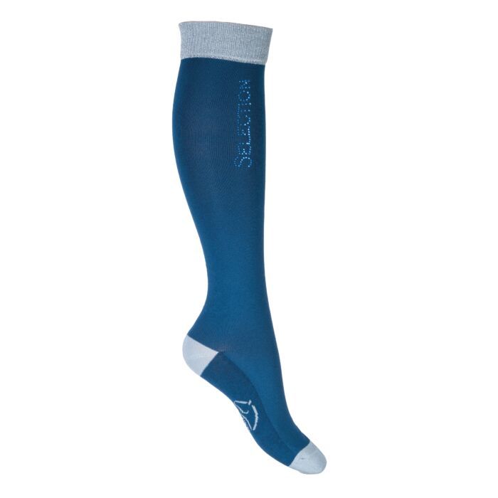 Sellerie Equideal à Saint-Dié 
Chausettes HKM, modèle port royal, chaussettes légères d&#39;été, de matière respirante, chaussettes de couleur bleu ciel et bleu marine