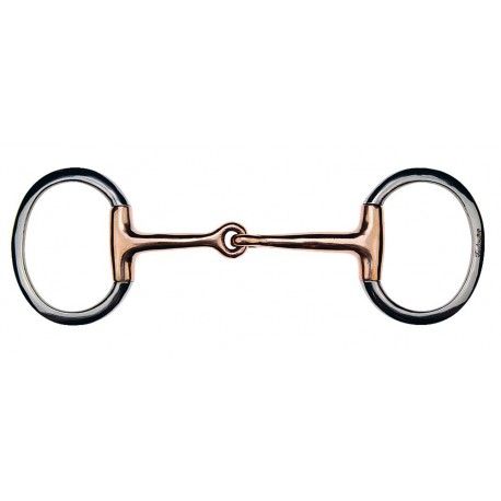 Sellerie Equideal à Saint-Dié 
Mors olive FEELING en cuivre et avec anneaux plats. ​
En inox avec anneaux plats, canons fins en cuivre.
Epaisseur du canon : 16 mm, Diamètre des anneaux : 75 mm, Canons : pleins