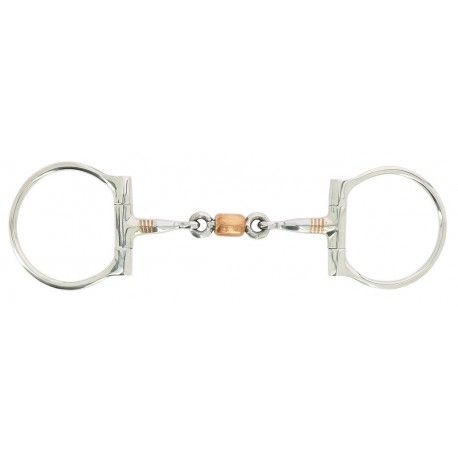 Sellerie Equideal à Saint-Dié 
Mors FEELING modèle &quot;Snaffle&quot;, mors à roulette.​
En inox avec rouleau et inserts en cuivre.
Epaisseur du canon : 11 mm, Diamètre des anneaux : 7 cm
