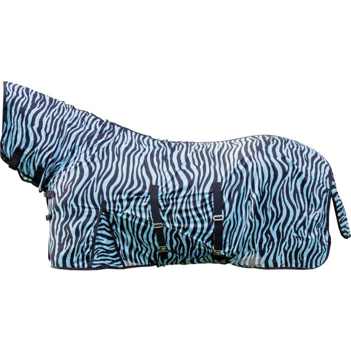 Sellerie Equideal à Saint-Dié 
Couverture anti mouche intégrale HKM modèle &quot;Zebra Aqua&quot;​
forme optimisée: plus grande aisance et liberté de mouvements due aux soufflets
courroies de cuisses
protection du cheval contre les insectes
courroie de queue
rabat de queue
haute qualité anti déchirure
fermeture velcro au cou
fermetures avant réglables
encolure non détachable
bavette
encolure réglable sur la largeur
encolure avec velcro pour l&#39;attacher au bridon ou
courroies de cuisse élastiques pour une liberté de mouvement