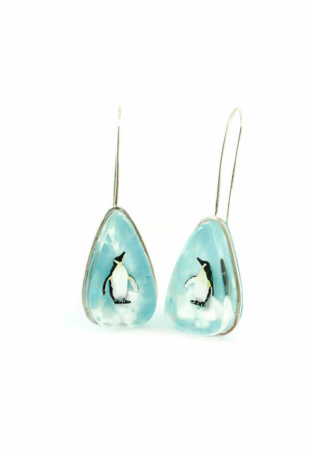 Penguin teardrop earrings