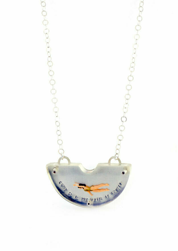Swimmer half circle necklace
