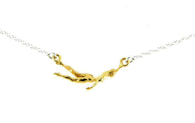 Float necklace (yellow gold plated)