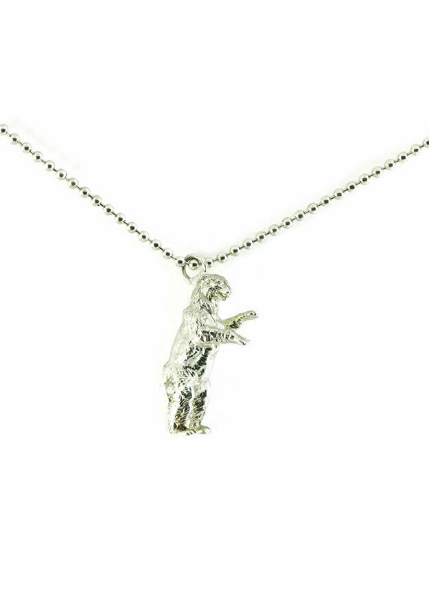 Standing Polar Bear Necklace (Silver)