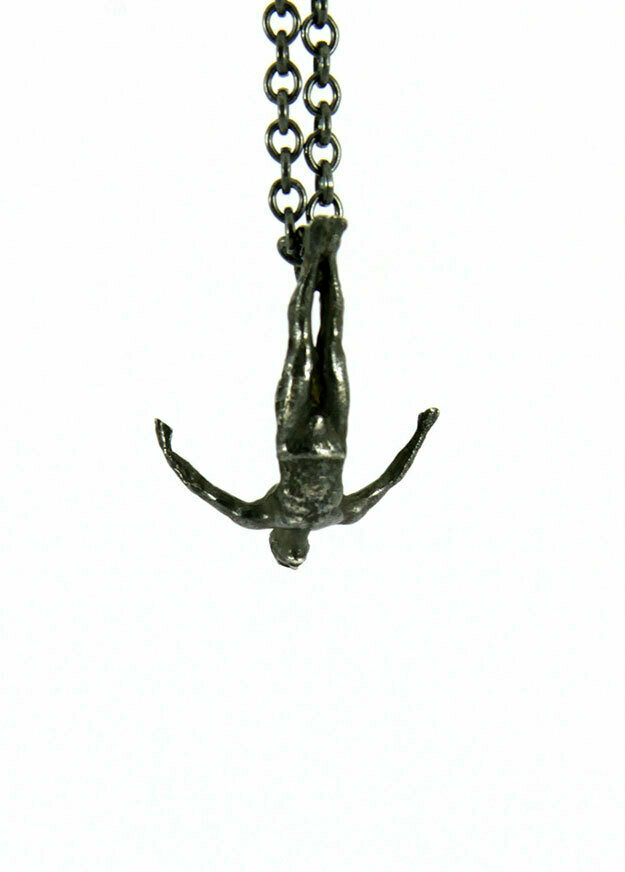 Swan Dive Necklace, Oxidised