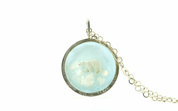 Solo Voyager – Large Polar Bear Disk Necklace
