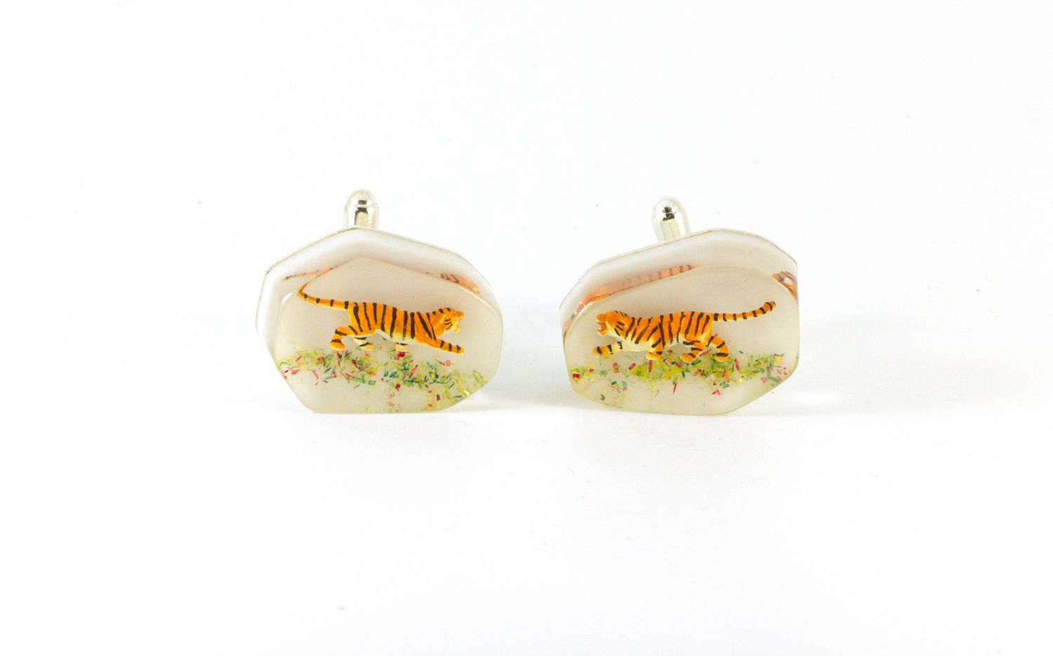 Tiger cufflinks - organic shape