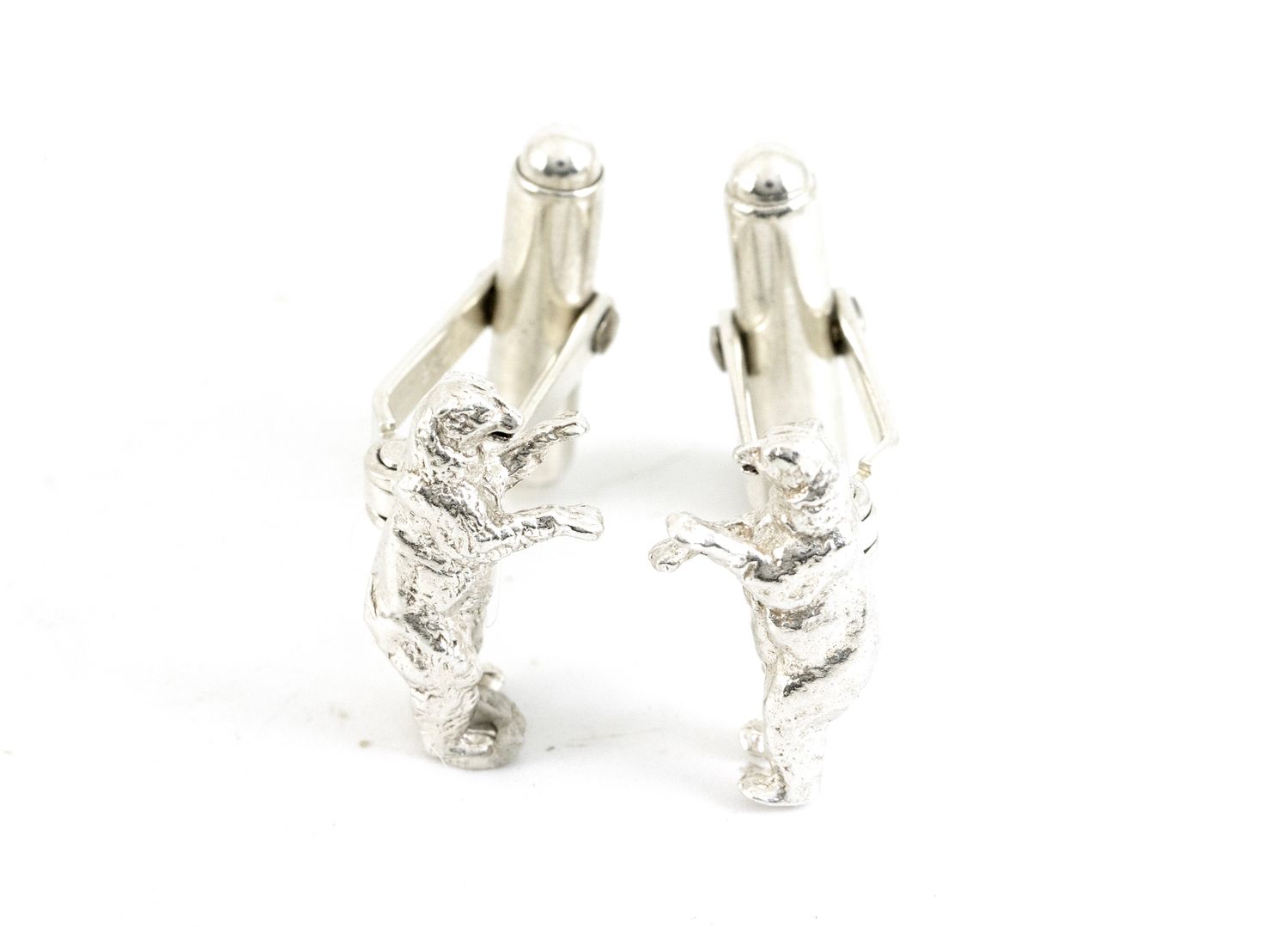 Silver polar bear cufflinks