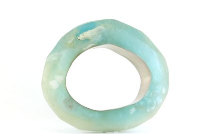 Polar Bear Resin & Silver Statement Bangle