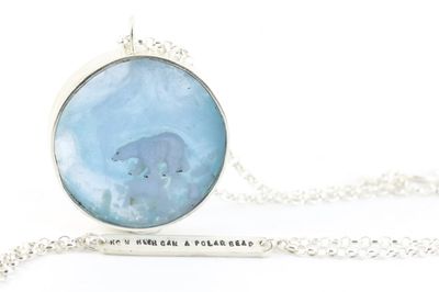 Polar Bear Arctic Scene Statement Necklace