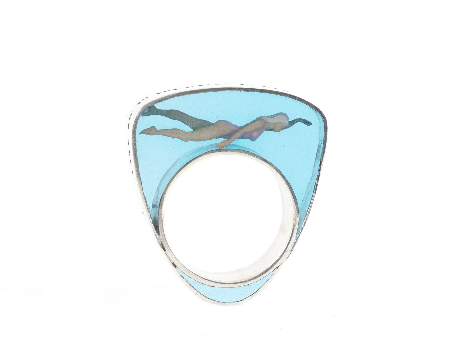 Swimmer Ring, Pink Swimsuit