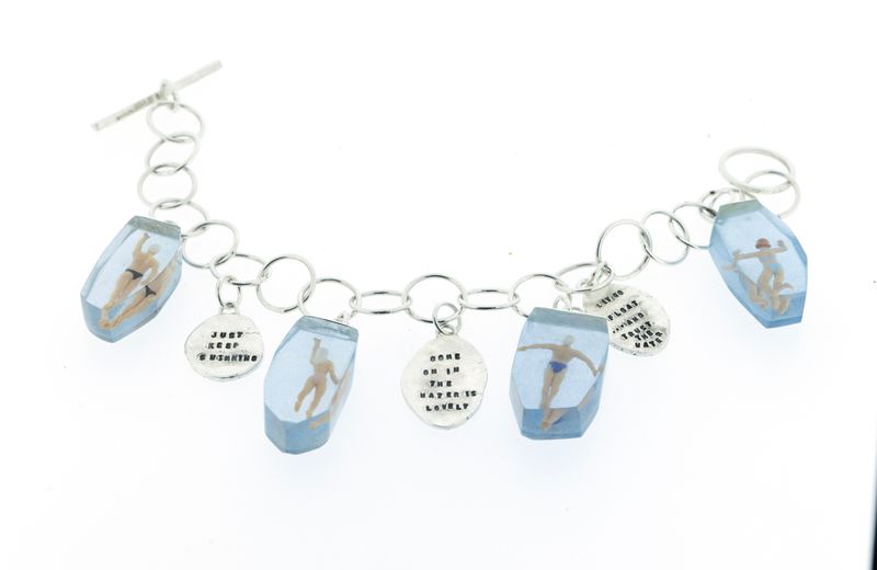 Swimmer Charm Bracelet – “Let go. Float. Trust the water.”