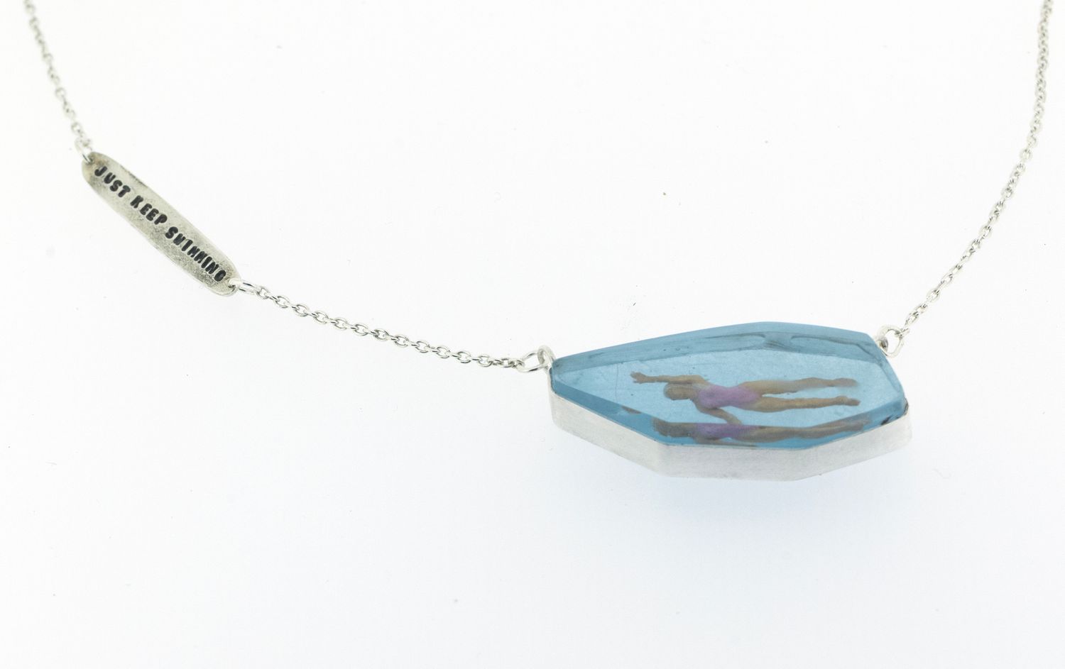 Swimmer  Shard Necklace – “Just Keep Swimming”
