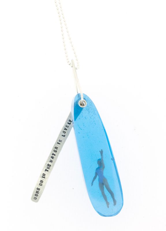 Long Swimmer Necklace - Pink Swimsuit or Yellow Swimsuit