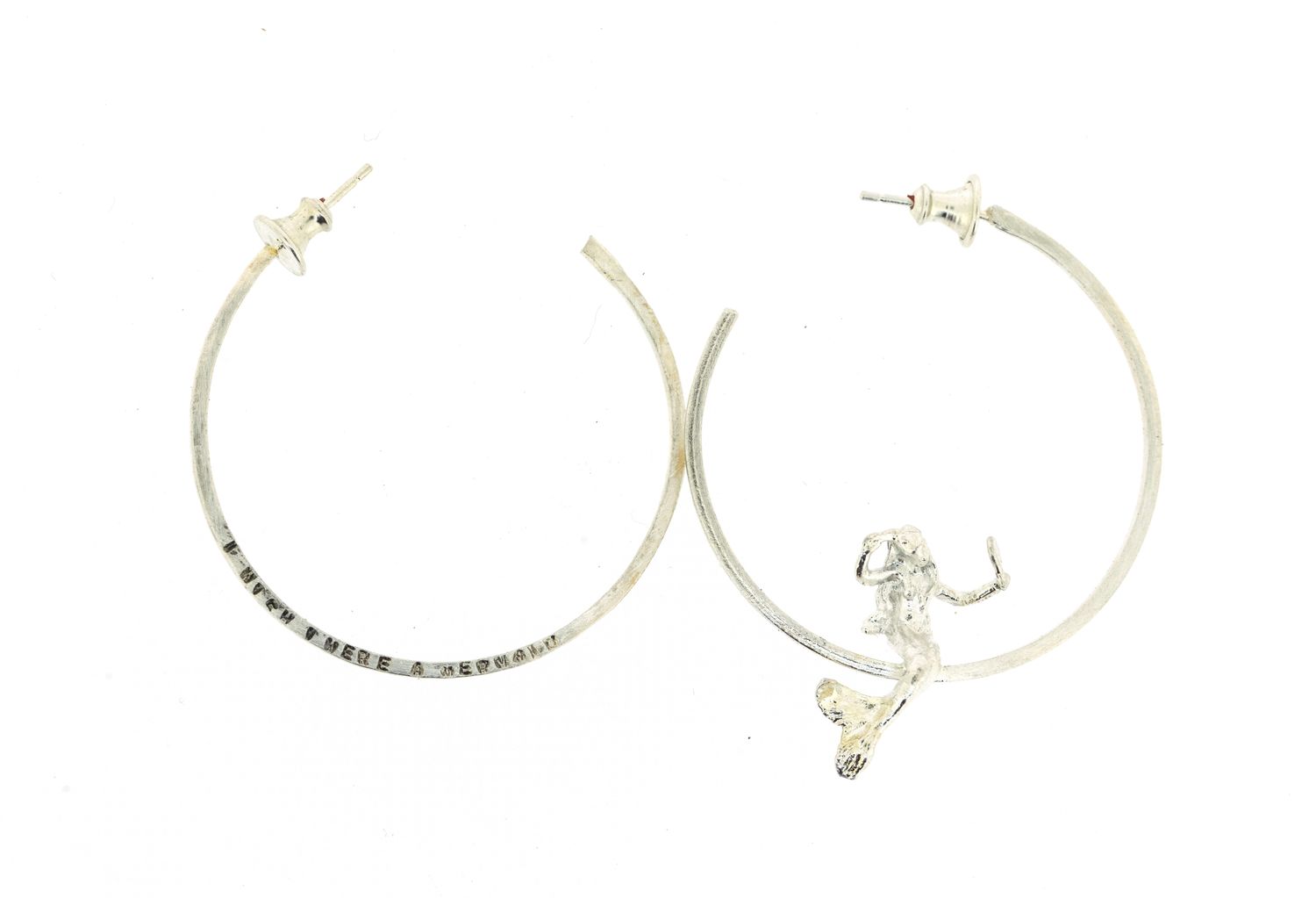 Mermaid Silver Hoops
