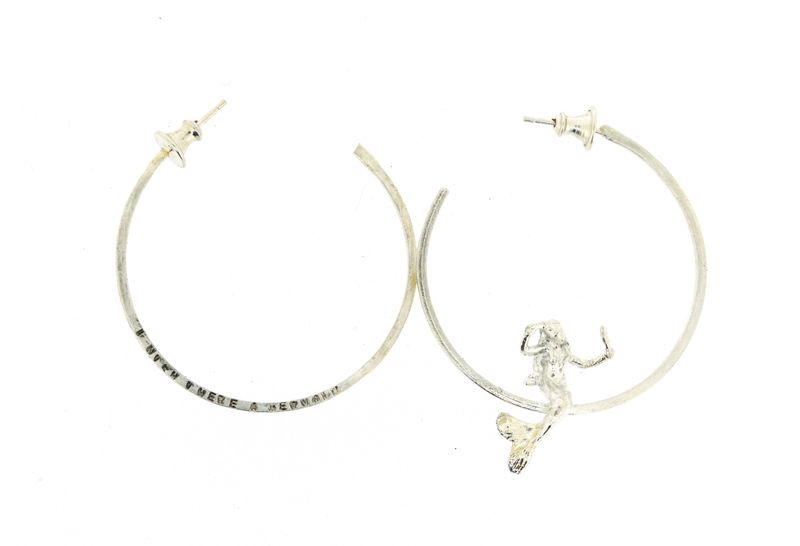 Mermaid Silver Hoops