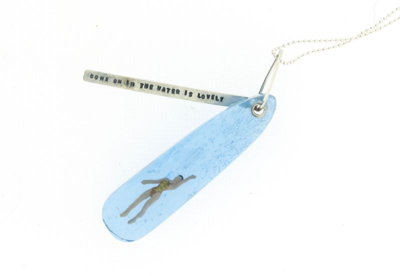 Long Swimmer Necklace - Gold Swimsuit