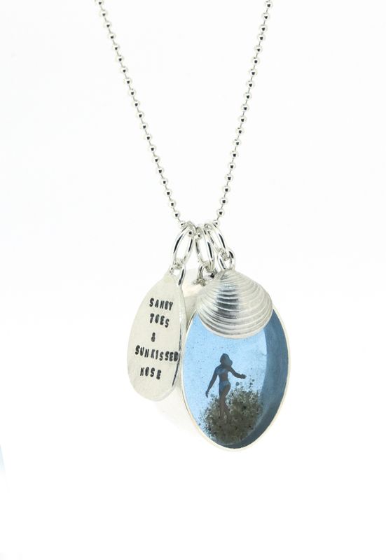 Seaside Charm Necklace - "Sandy Toes & Sun-kissed Nose"