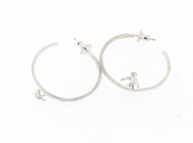 Little Mischief – Tiny Monkey Hoop Earrings