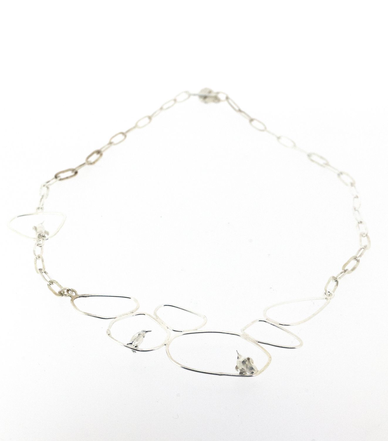 "Penguin March" — One-Off Silver Necklace