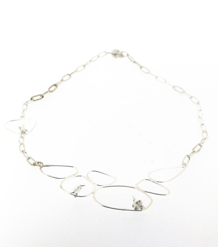 "Penguin March" — One-Off Silver Necklace