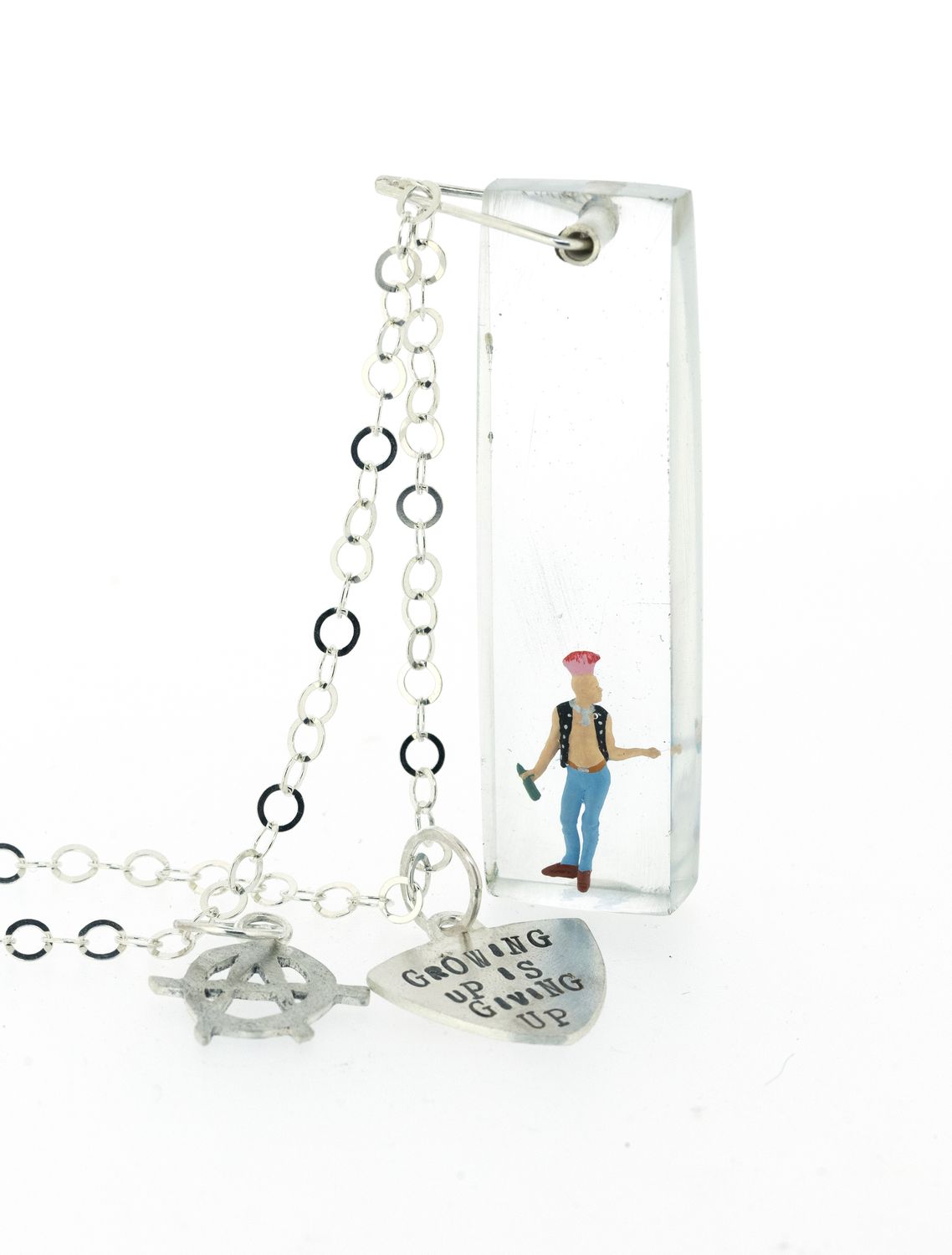 TWF  'Growing Up Is Giving Up' Punk Necklace